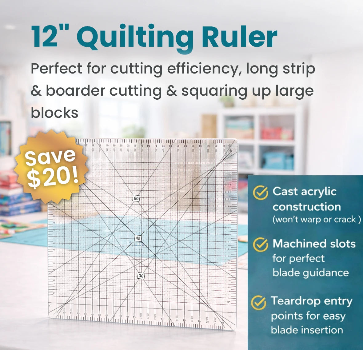 QuiltMaster - 5 in 1 Quilting Ruler