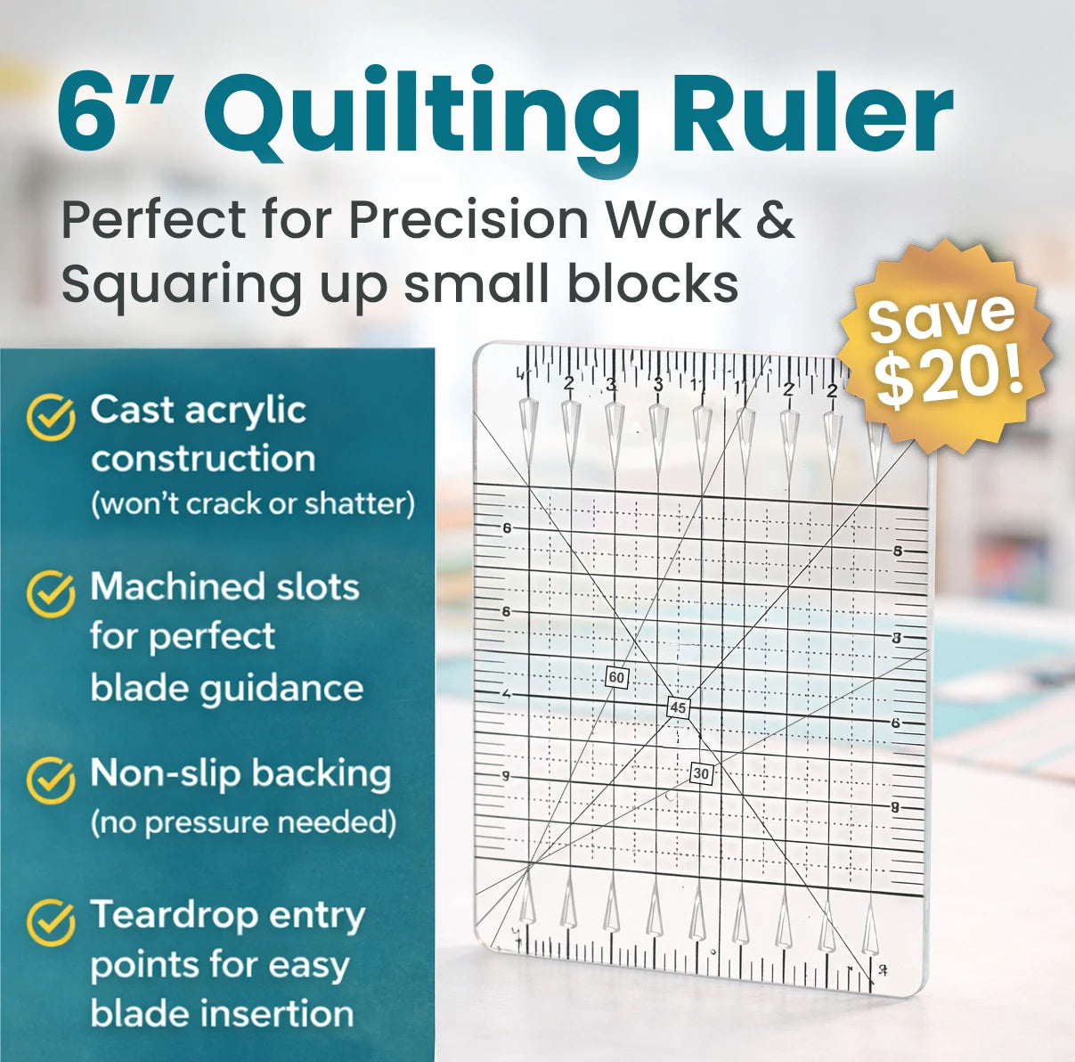 QuiltMaster - 5 in 1 Quilting Ruler